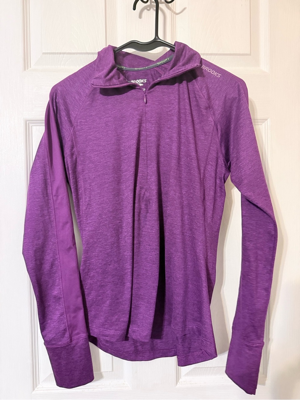 Brooks Purple womens Long-Sleeve Hooded Performance Top